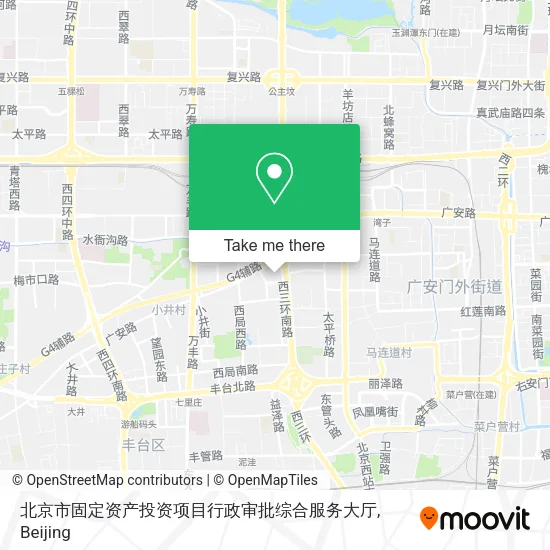 北京市固定资产投资项目行政审批综合服务大厅 map
