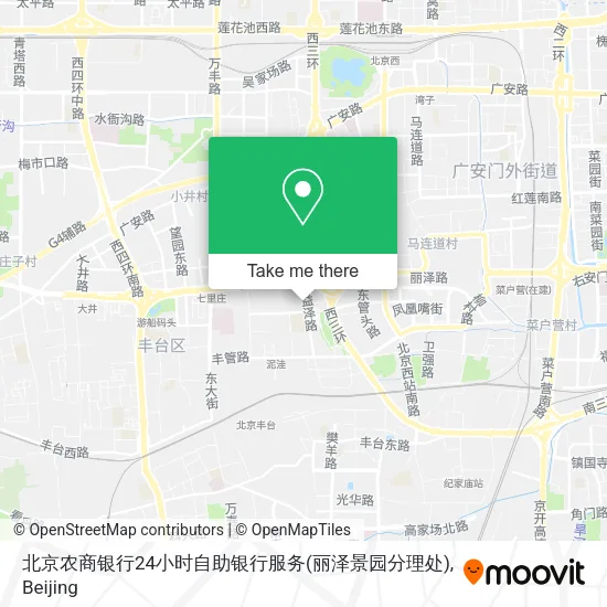北京农商银行24小时自助银行服务(丽泽景园分理处) map
