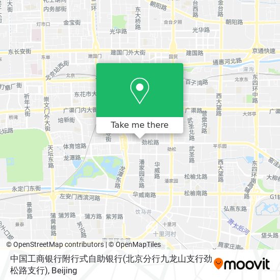 中国工商银行附行式自助银行(北京分行九龙山支行劲松路支行) map