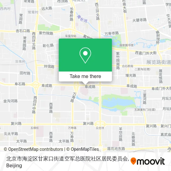 北京市海淀区甘家口街道空军总医院社区居民委员会 map