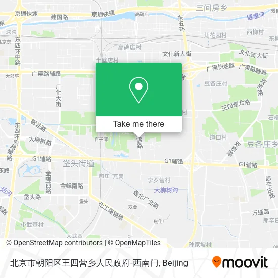 北京市朝阳区王四营乡人民政府-西南门 map