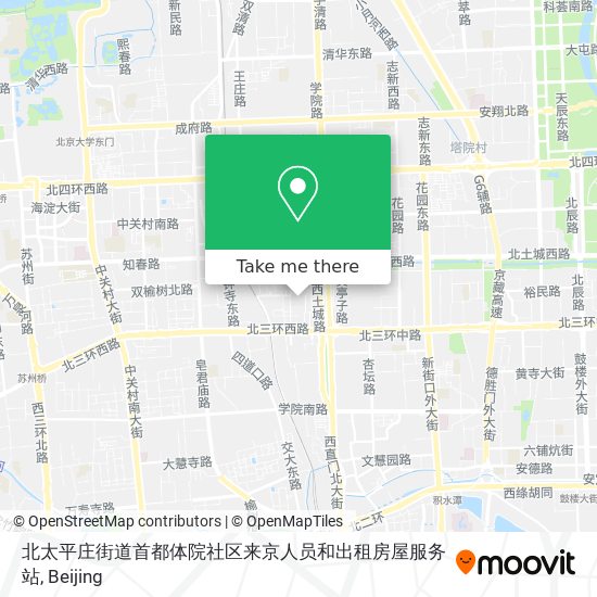 北太平庄街道首都体院社区来京人员和出租房屋服务站 map