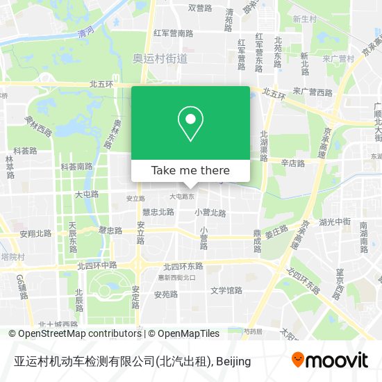 亚运村机动车检测有限公司(北汽出租) map