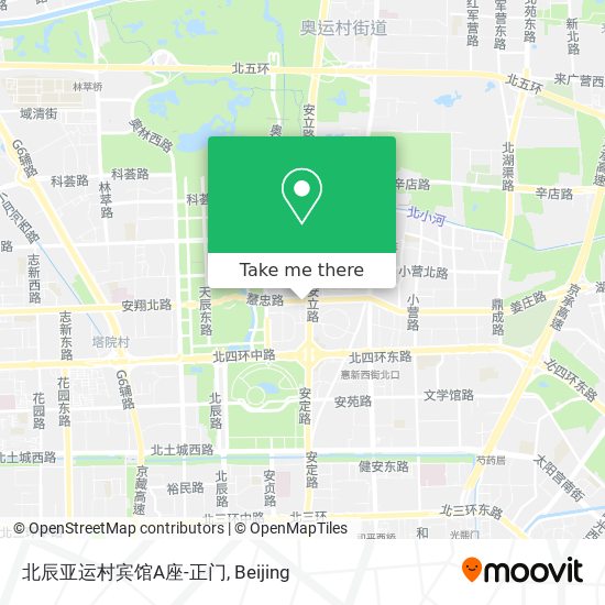 北辰亚运村宾馆A座-正门 map