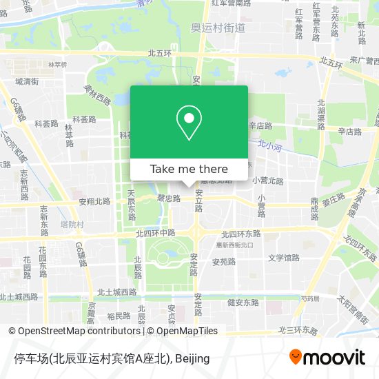 停车场(北辰亚运村宾馆A座北) map