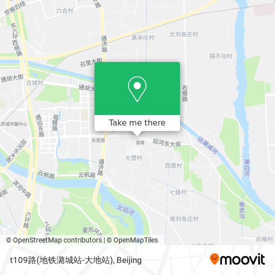 t109路(地铁潞城站-大地站) map