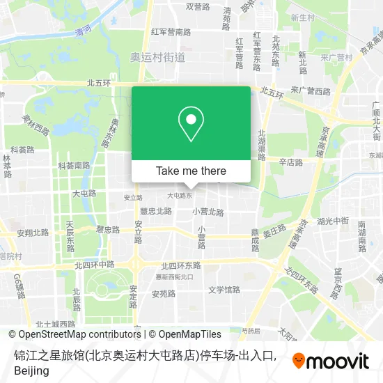锦江之星旅馆(北京奥运村大屯路店)停车场-出入口 map