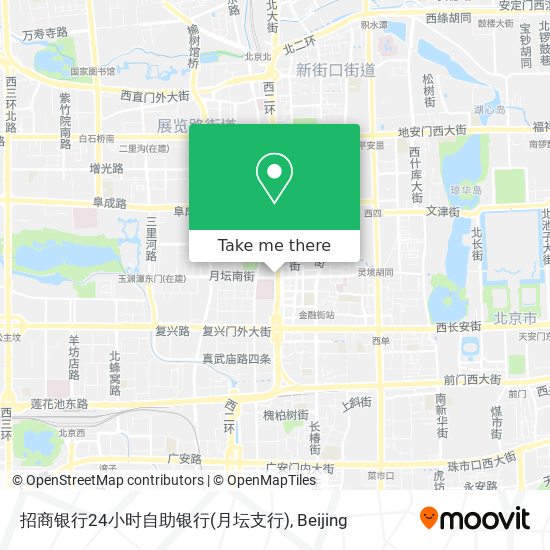 招商银行24小时自助银行(月坛支行) map