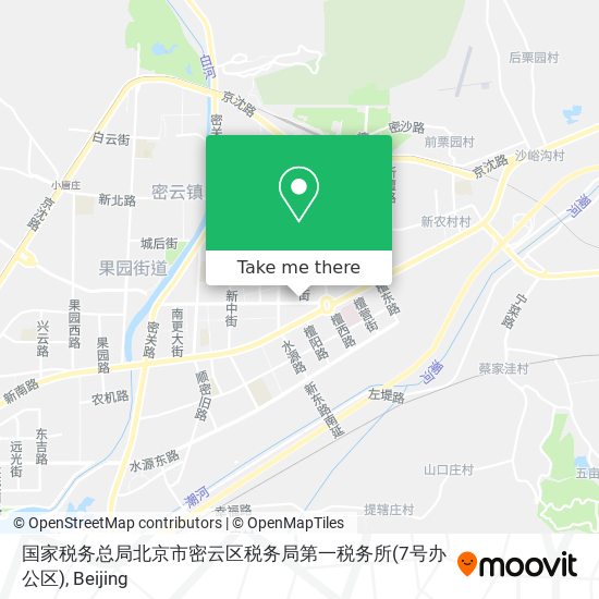 国家税务总局北京市密云区税务局第一税务所(7号办公区) map
