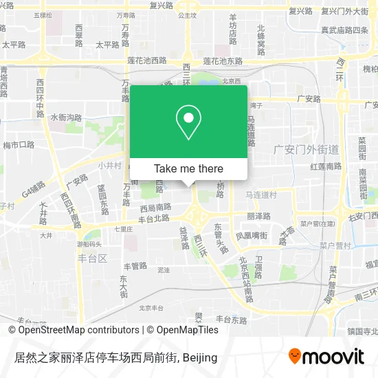 居然之家丽泽店停车场西局前街 map
