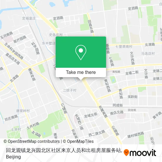 回龙观镇龙兴园北区社区来京人员和出租房屋服务站 map