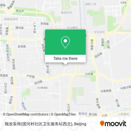 顺发装饰(团河村社区卫生服务站西北) map