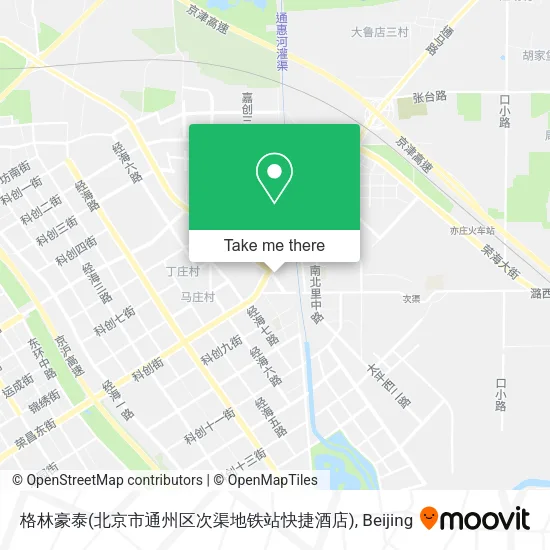 格林豪泰(北京市通州区次渠地铁站快捷酒店) map