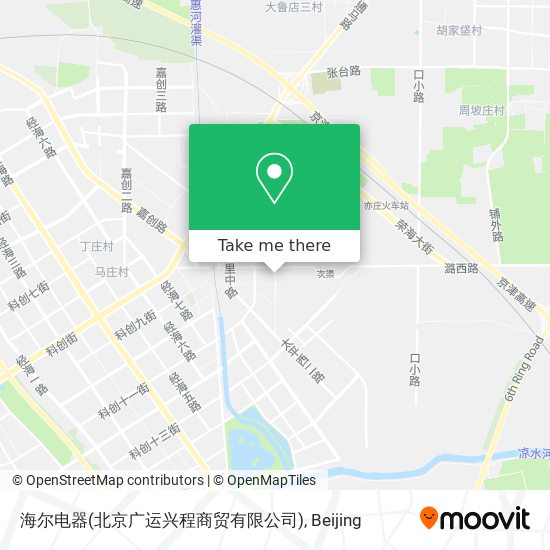 海尔电器(北京广运兴程商贸有限公司) map