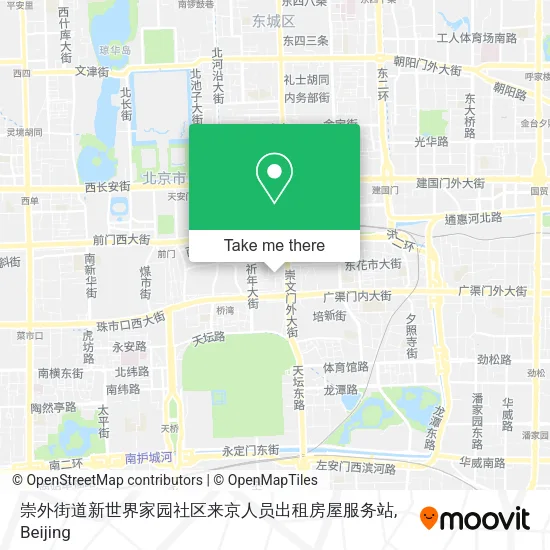 崇外街道新世界家园社区来京人员出租房屋服务站 map
