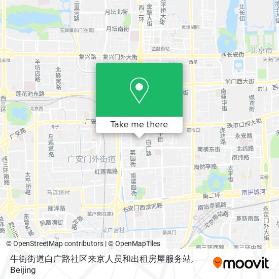 牛街街道白广路社区来京人员和出租房屋服务站 map