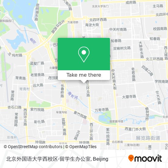北京外国语大学西校区-留学生办公室 map