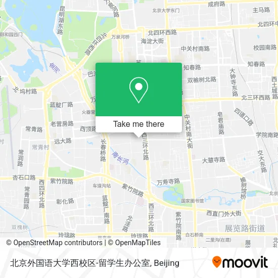 北京外国语大学西校区-留学生办公室 map