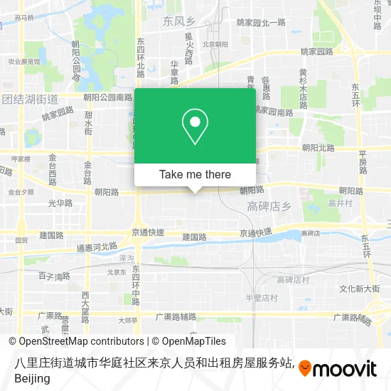 八里庄街道城市华庭社区来京人员和出租房屋服务站 map