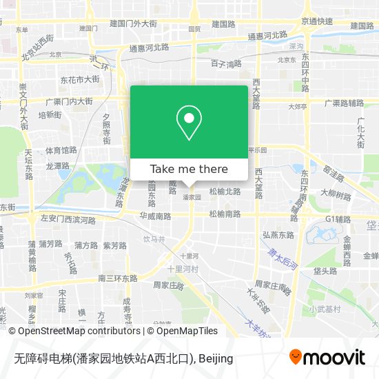 无障碍电梯(潘家园地铁站A西北口) map