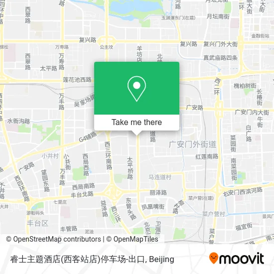 睿士主题酒店(西客站店)停车场-出口 map