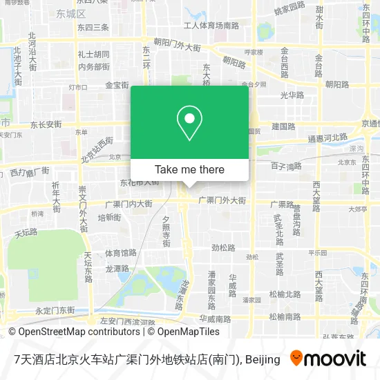 7天酒店北京火车站广渠门外地铁站店(南门) map