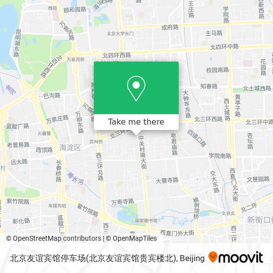 北京友谊宾馆停车场(北京友谊宾馆贵宾楼北) map