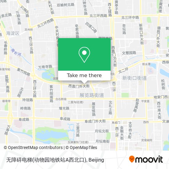 无障碍电梯(动物园地铁站A西北口) map
