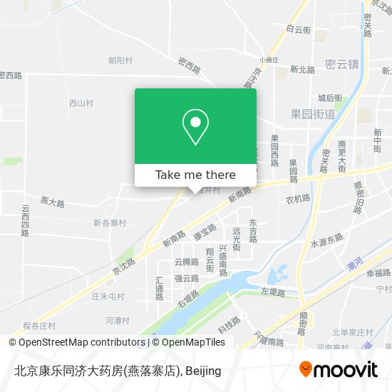 北京康乐同济大药房(燕落寨店) map