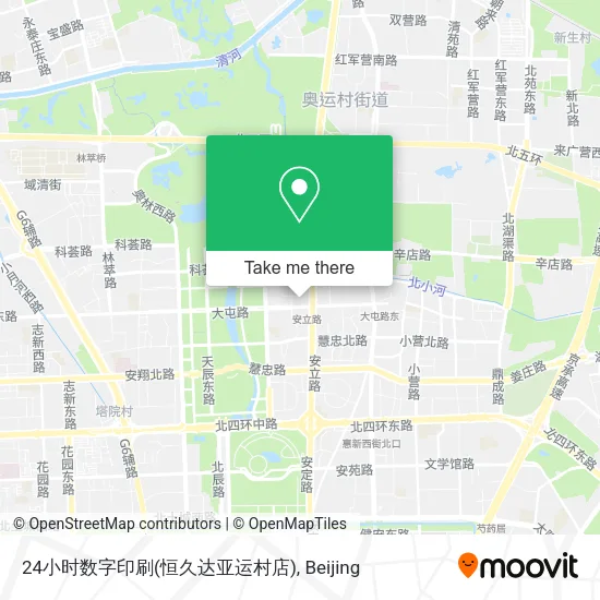 24小时数字印刷(恒久达亚运村店) map