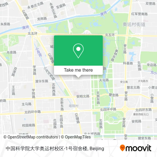 中国科学院大学奥运村校区-1号宿舍楼 map