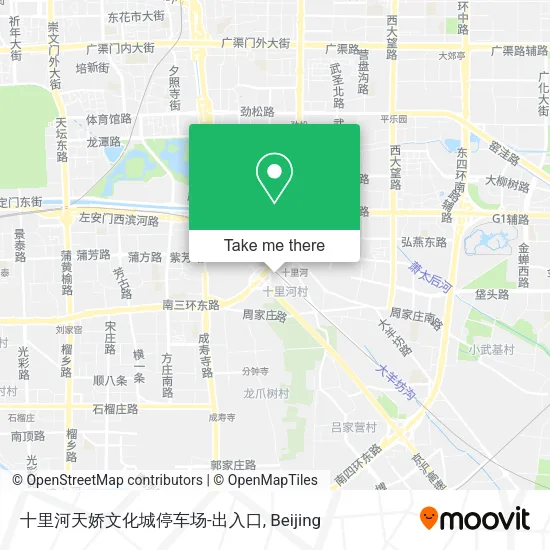 十里河天娇文化城停车场-出入口 map
