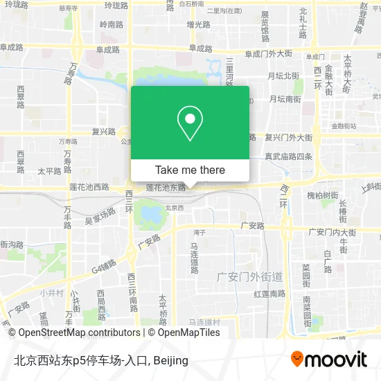 北京西站东p5停车场-入口 map