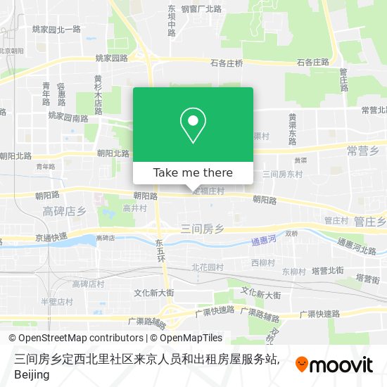 三间房乡定西北里社区来京人员和出租房屋服务站 map