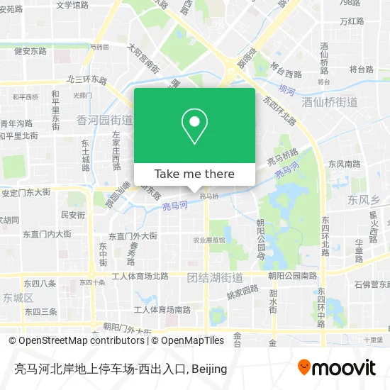 亮马河北岸地上停车场-西出入口 map