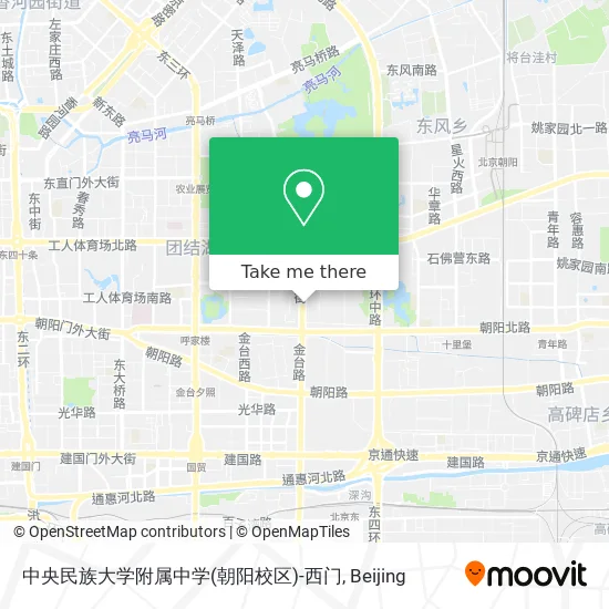 中央民族大学附属中学(朝阳校区)-西门 map