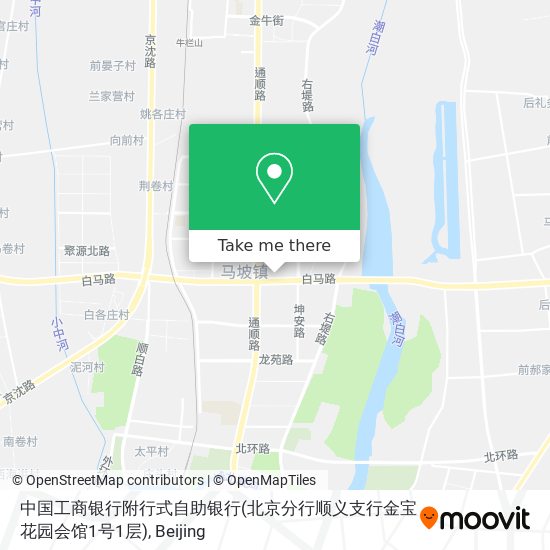 中国工商银行附行式自助银行(北京分行顺义支行金宝花园会馆1号1层) map