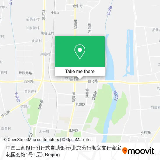 中国工商银行附行式自助银行(北京分行顺义支行金宝花园会馆1号1层) map