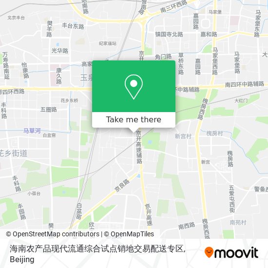 海南农产品现代流通综合试点销地交易配送专区 map