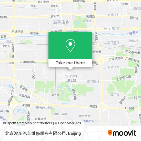 北京鸿车汽车维修服务有限公司 map