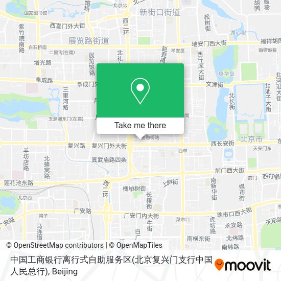 中国工商银行离行式自助服务区(北京复兴门支行中国人民总行) map