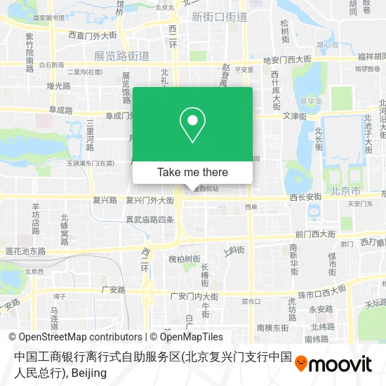 中国工商银行离行式自助服务区(北京复兴门支行中国人民总行) map
