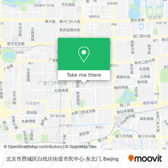 北京市西城区白纸坊街道市民中心-东北门 map
