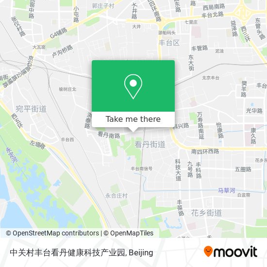 中关村丰台看丹健康科技产业园 map