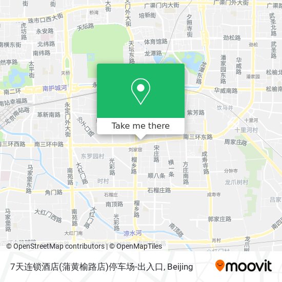 7天连锁酒店(蒲黄榆路店)停车场-出入口 map