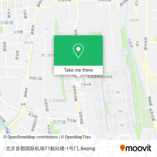 北京首都国际机场T1航站楼-1号门 map
