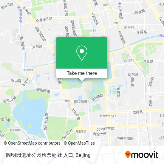 圆明园遗址公园检票处-出入口 map