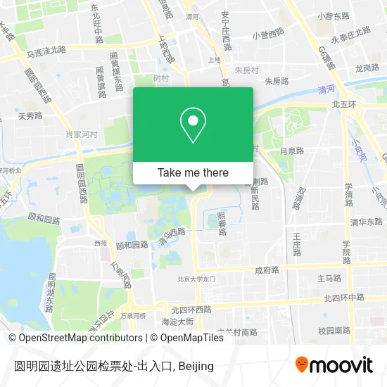 圆明园遗址公园检票处-出入口 map