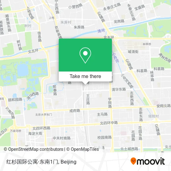 红杉国际公寓-东南1门 map