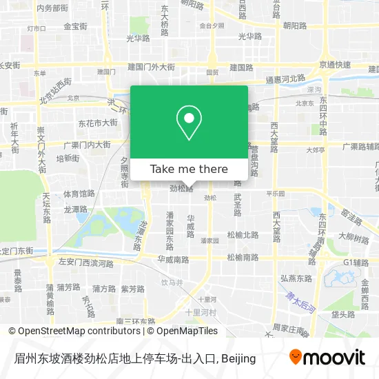 眉州东坡酒楼劲松店地上停车场-出入口 map